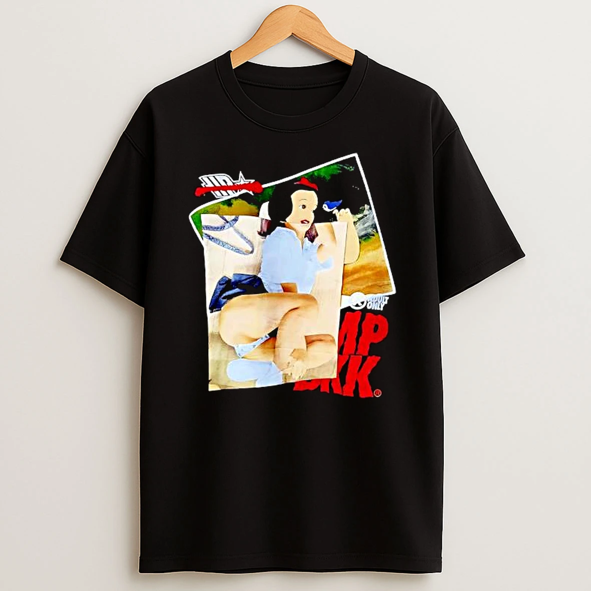 Adult Only Snow White Pinup Girl Mashup Collage T Shirt