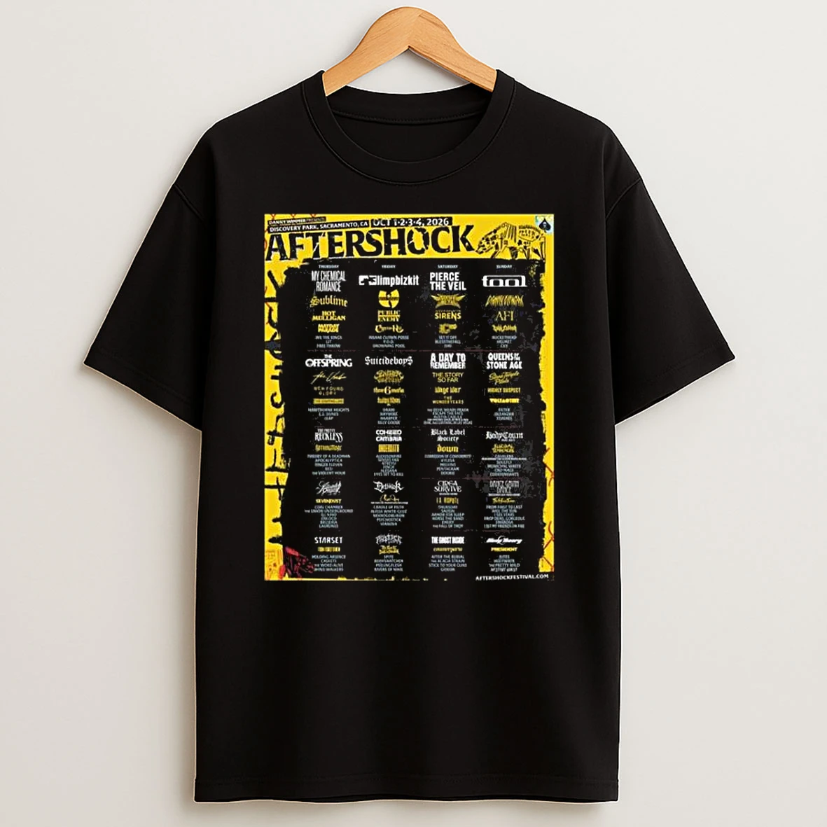Aftershock Festival Full Line Up On October 1 2 3 4 2026 Discovery Park Sacramento California T Shirt