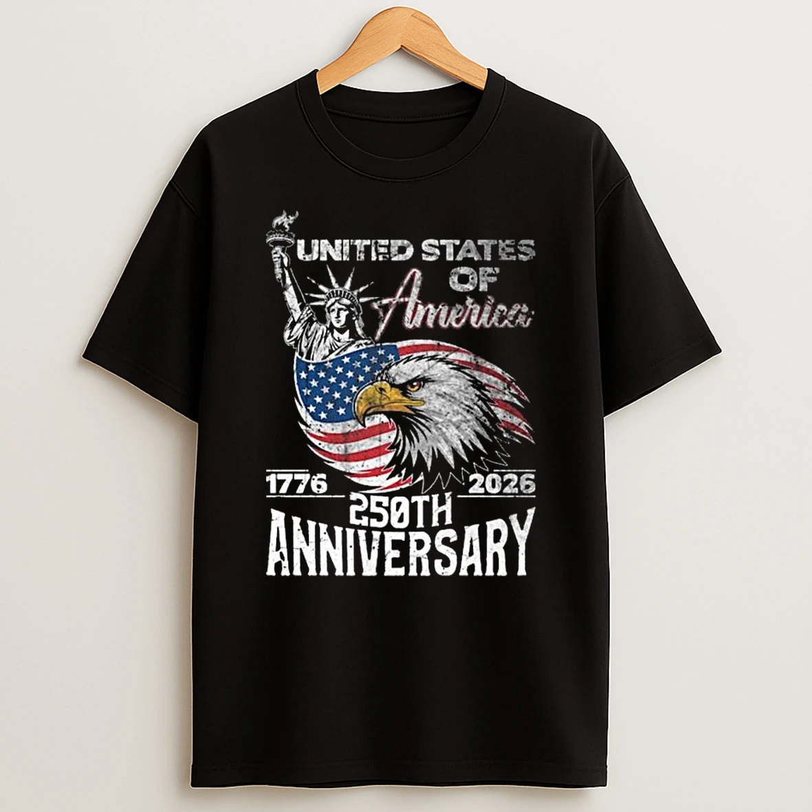 America 250th Anniversary 1776 2026 Patriotic Statue Of Liberty Eagle T Shirt