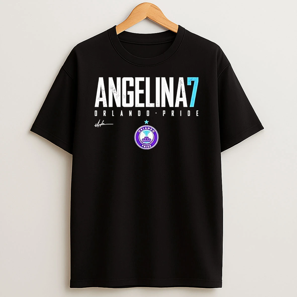 Angelina Orlando Pride Nwsl Elite Number 7 Signature T Shirt