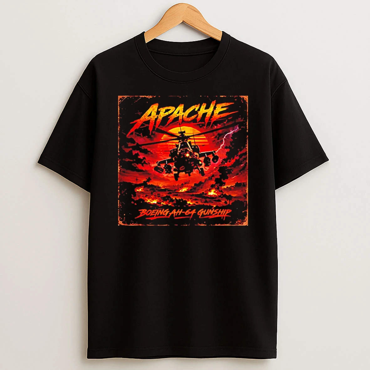 Apache Boeing Ah 64 Gunship Vintage T Shirt