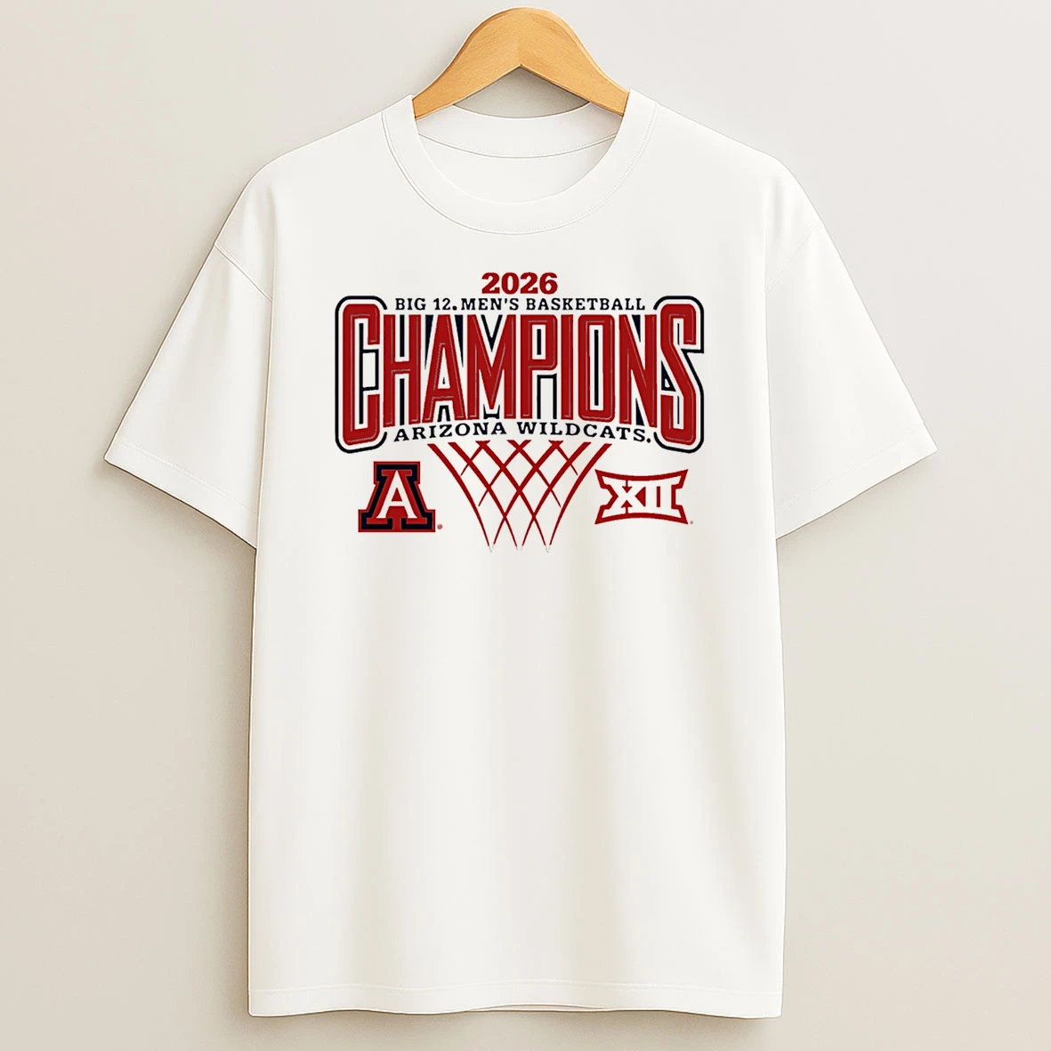 Arizona Wildcats 2026 Big 12 Mens Basketball Regular Season Champions Logo T Shirt