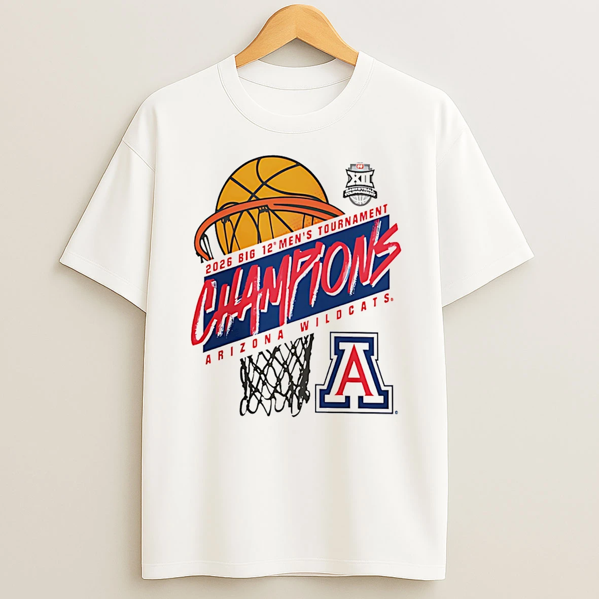 Arizona Wildcats 2026 Big 12 Mens Basketball Tournament Champions Classic T Shirt