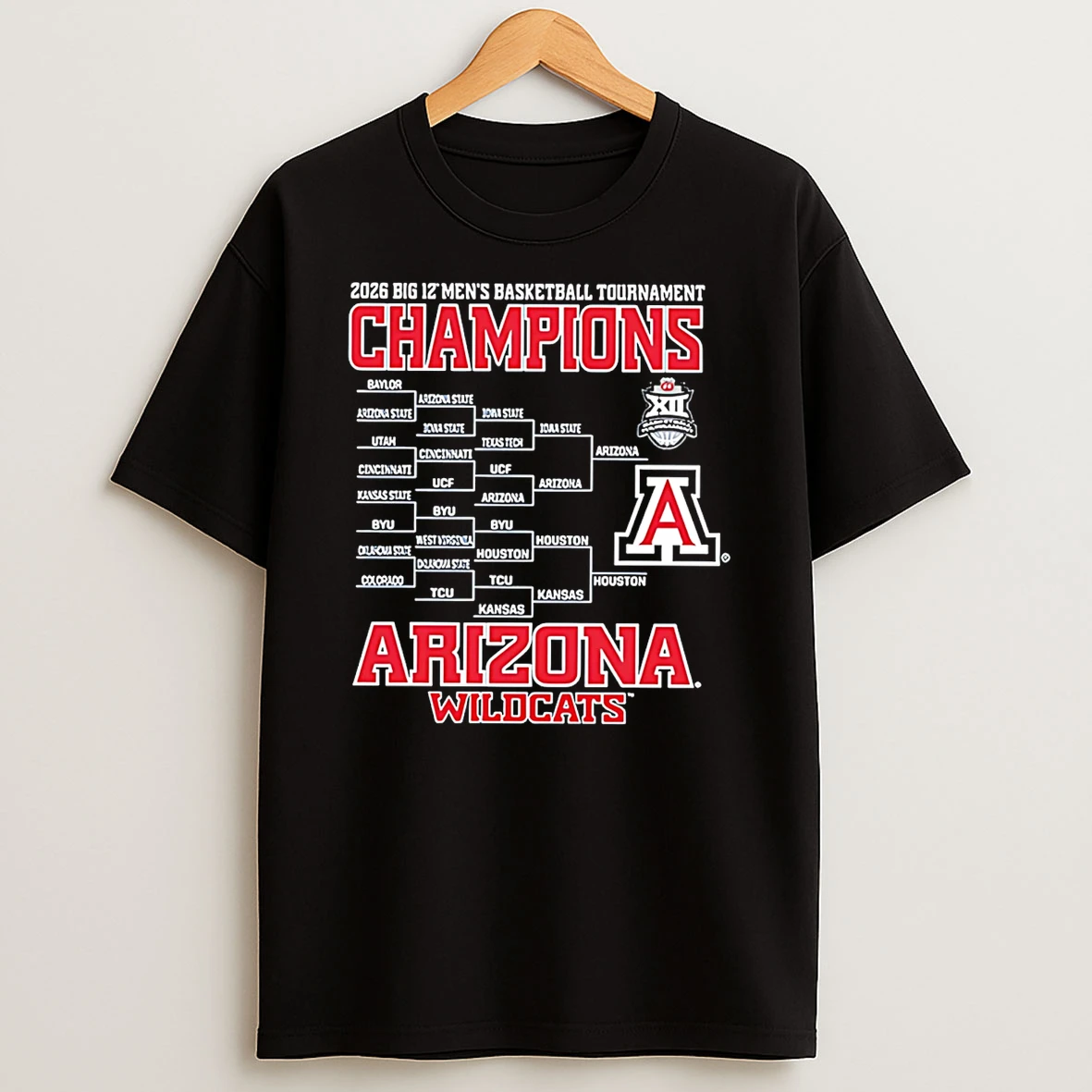 Arizona Wildcats 2026 Big 12 Tournament Champs Bracket T Shirt