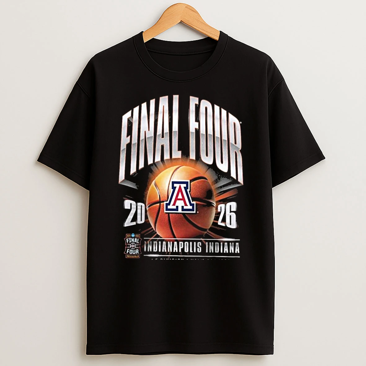 Arizona Wildcats 2026 Ncaa Mens Basketball Tournament March Madness Final Four Black T Shirt