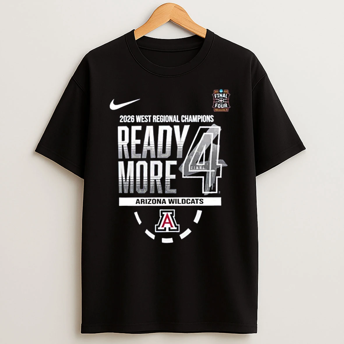 Arizona Wildcats 2026 Ncaa Mens Basketball Tournament March Madness Final Four West Regional Champions T Shirt