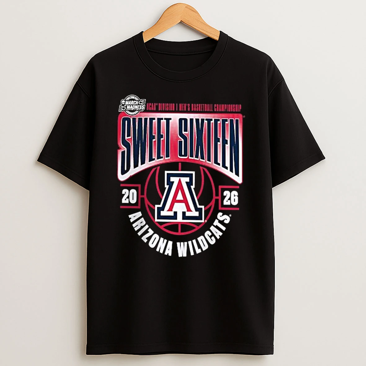 Arizona Wildcats 2026 Ncaa Mens Basketball Tournament March Madness Sweet 16 T Shirt