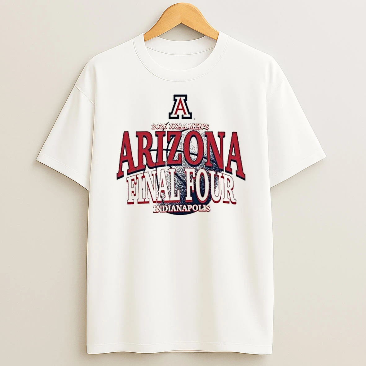 Arizona Wildcats Mens Basketball 2026 Final Four 2 Hit Natural T Shirt