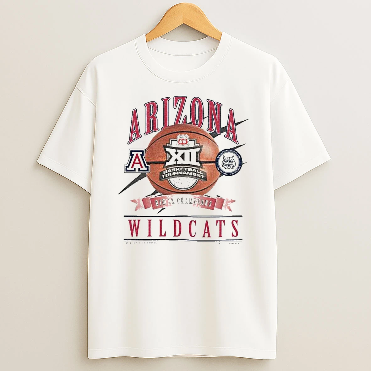 Arizona Wildcats New Era 2026 Big 12 Mens Basketball Tournament Champions Locker Room T Shirt