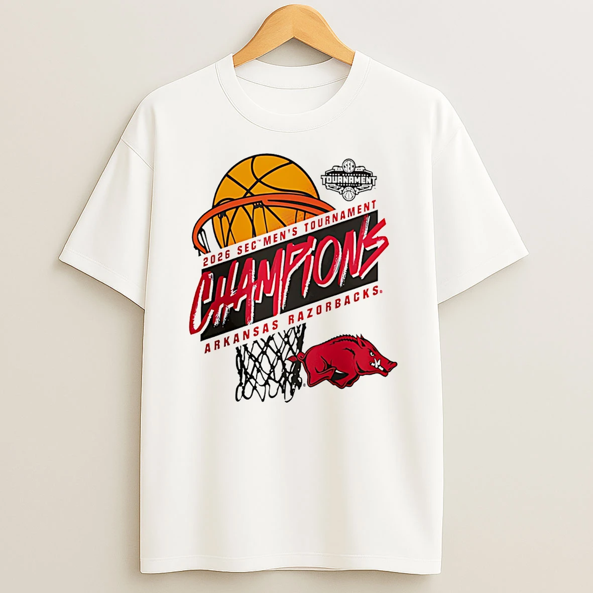 Arkansas Razorbacks 2026 Sec Mens Basketball Tournament Champions Classic T Shirt