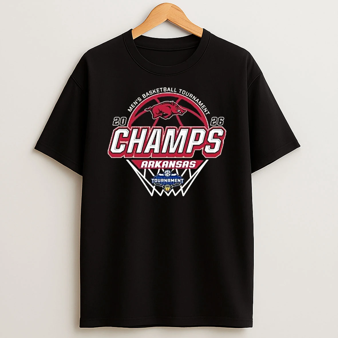 Arkansas Razorbacks 2026 Sec Mens Basketball Tournament Champions Locker Room T Shirt