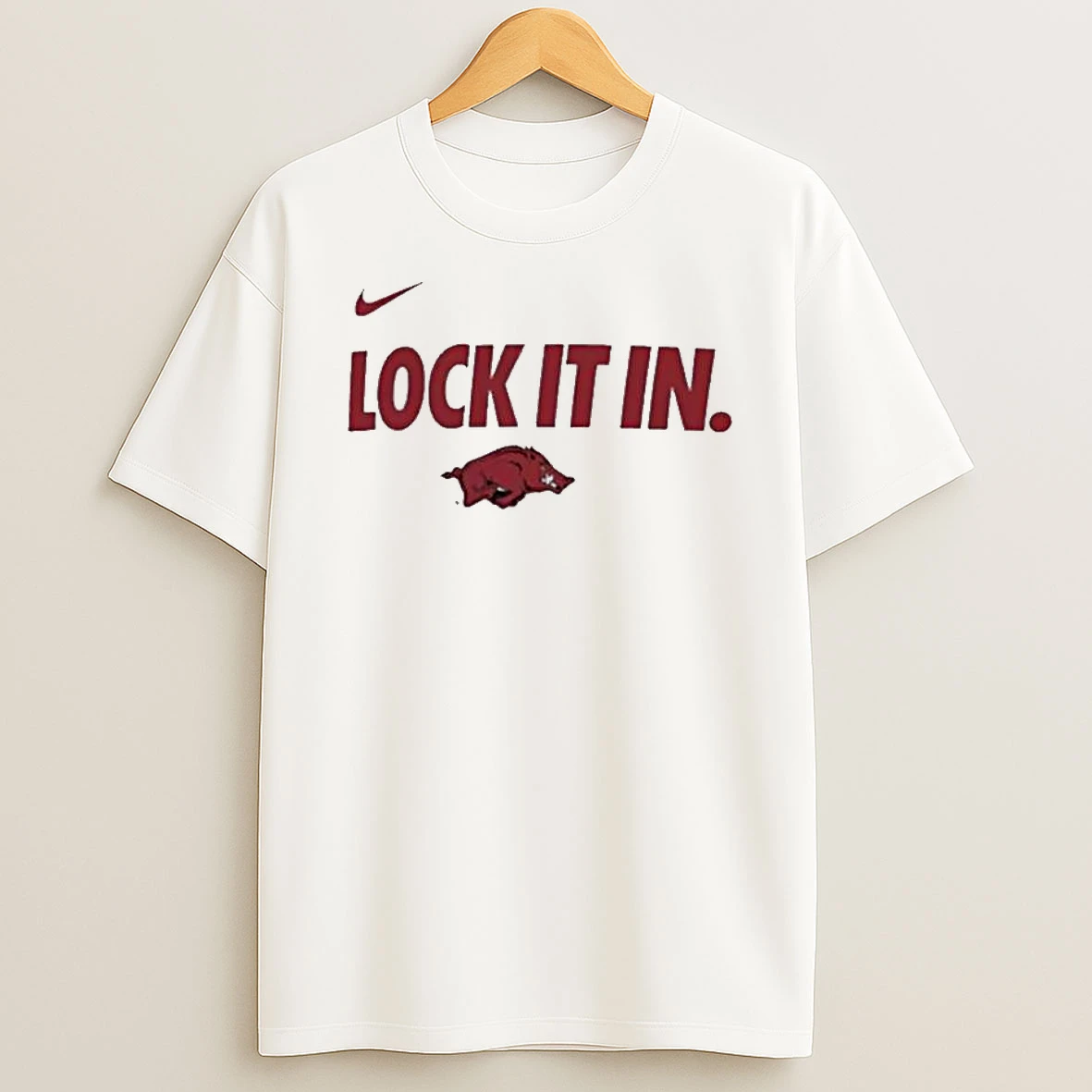Arkansas Razorbacks Lock It In 2026 On Court Bench Legend Dri Fit T Shirt