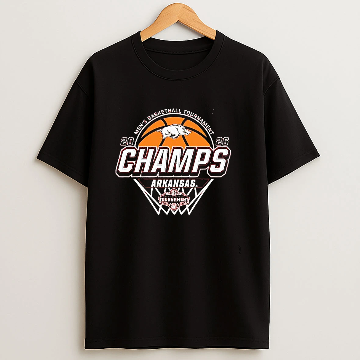 Arkansas Razorbacks Mens Basketball 2026 Sec Tournament Champions Locker Room T Shirt