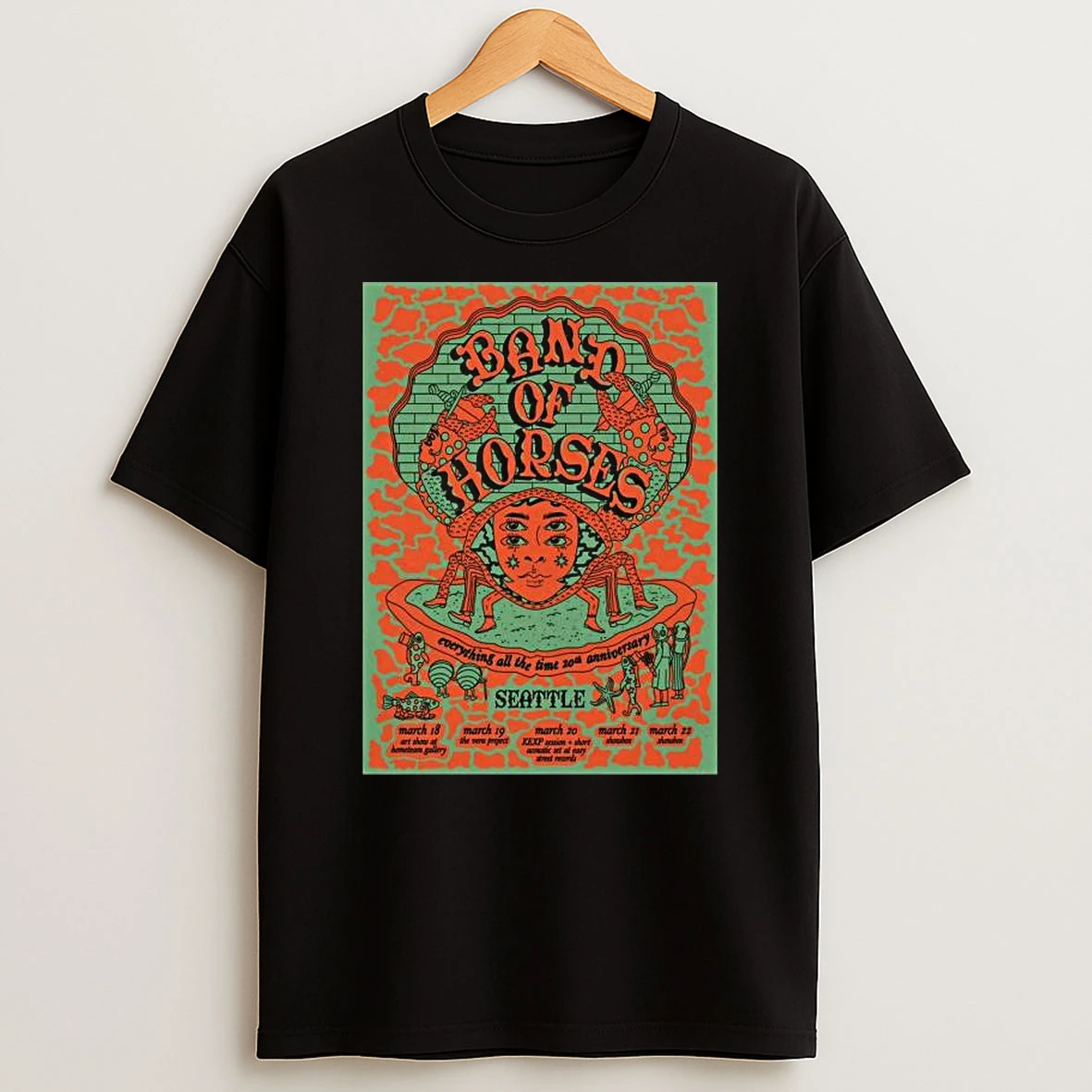 Band Of Horses Seattle Wa 2026 Everything All The Time 20th Anniversary T Shirt