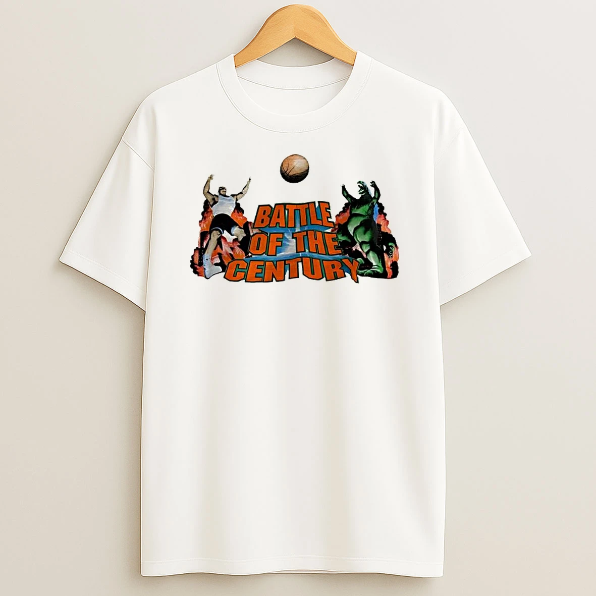 Battle Of The Century Basketball Godzilla And Giant T Shirt