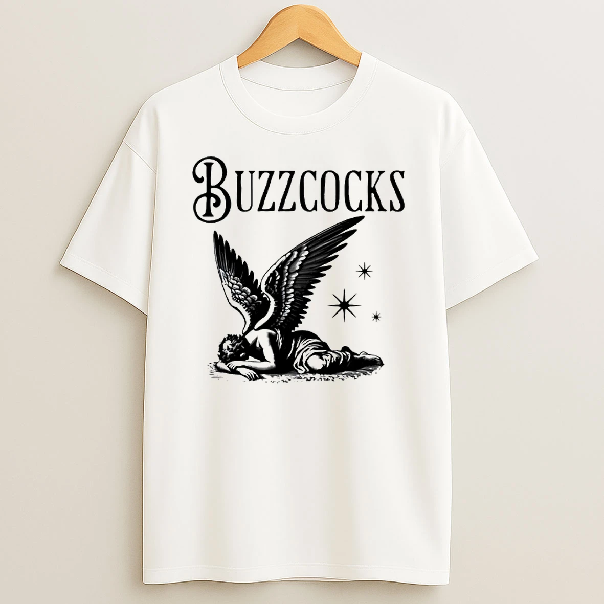 Buzzcocks Fallen Angel Punk Rock Band Logo T Shirt