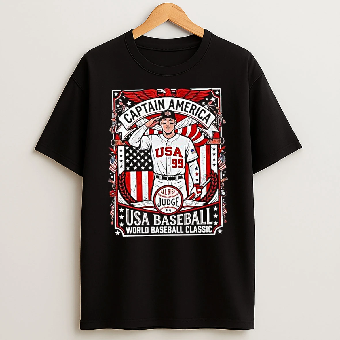 Captain America Aaron Judge 99 Usa World Baseball Classic T Shirt