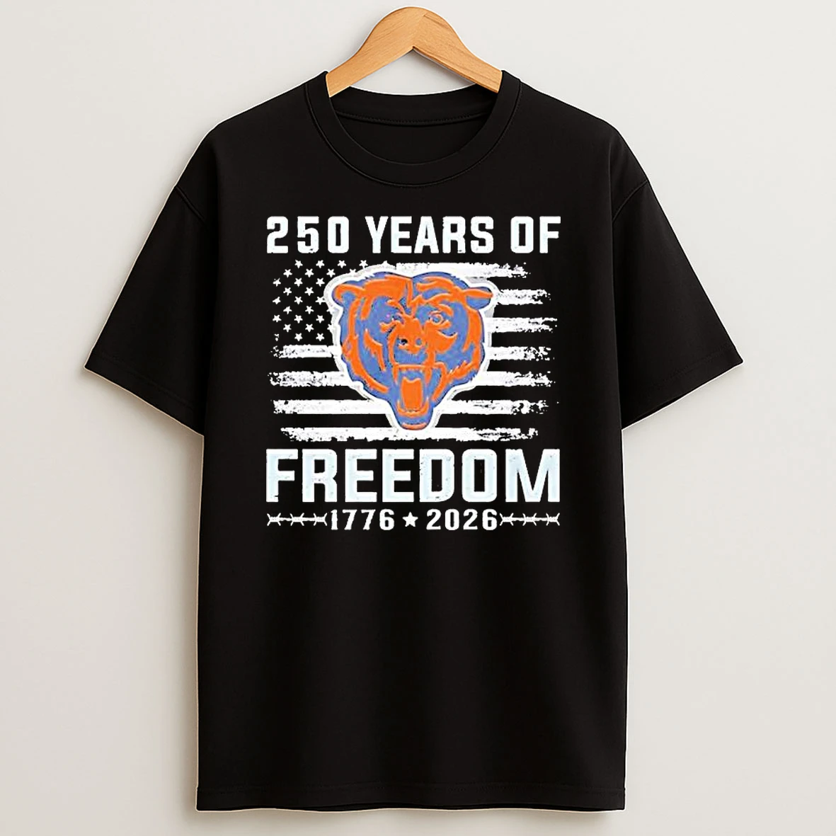 Chicago Bears 250 Years Of Freedom 1776 2026 T Shirt
