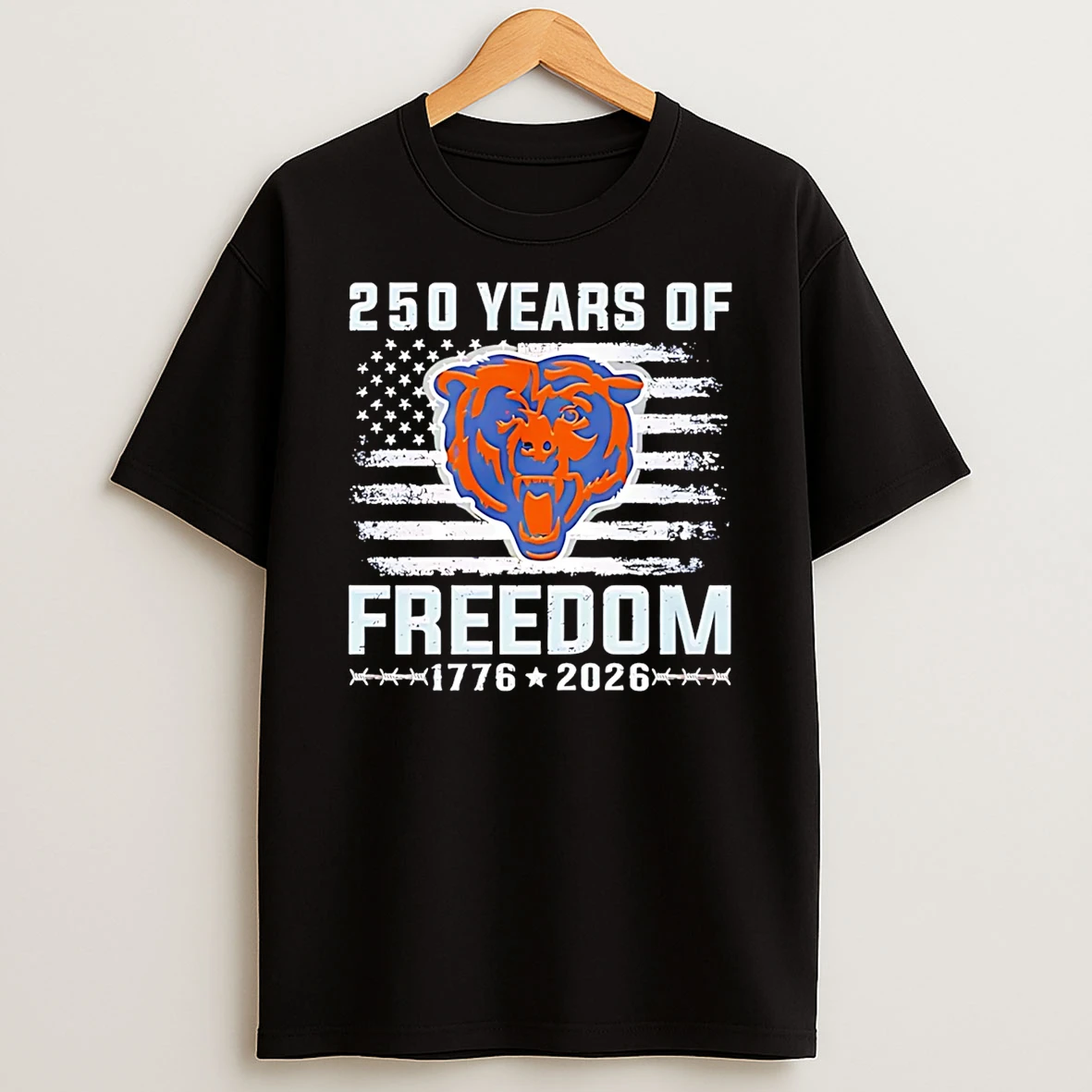 Chicago Bears America 250 Years Of Freedom 1776 2026 T Shirt