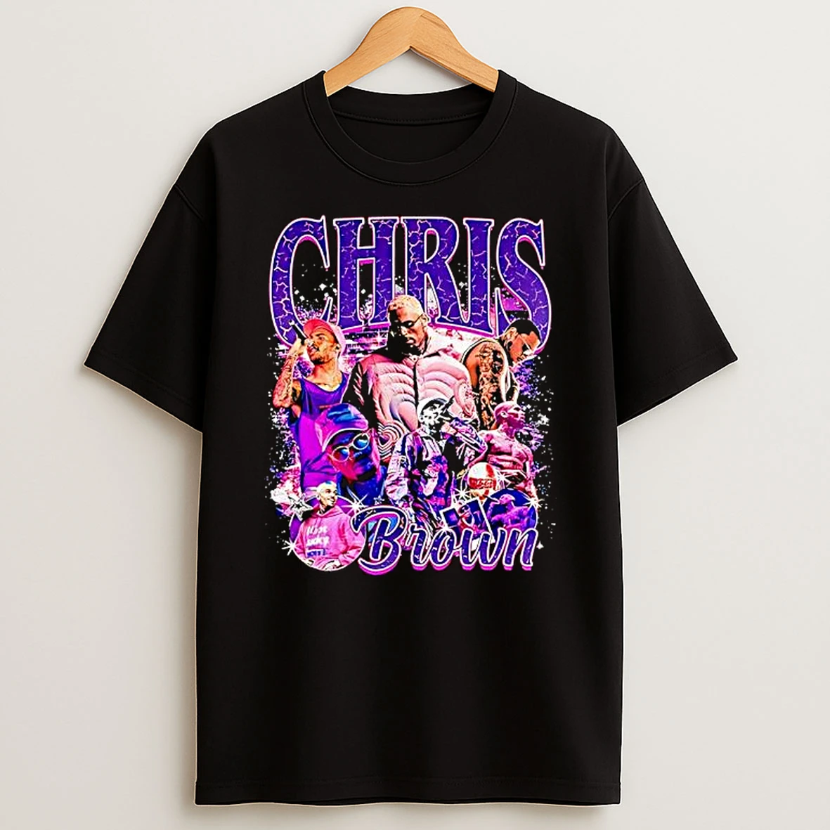 Chris Brown Hip Hop Artist Vintage Aesthetic Collage T Shirt
