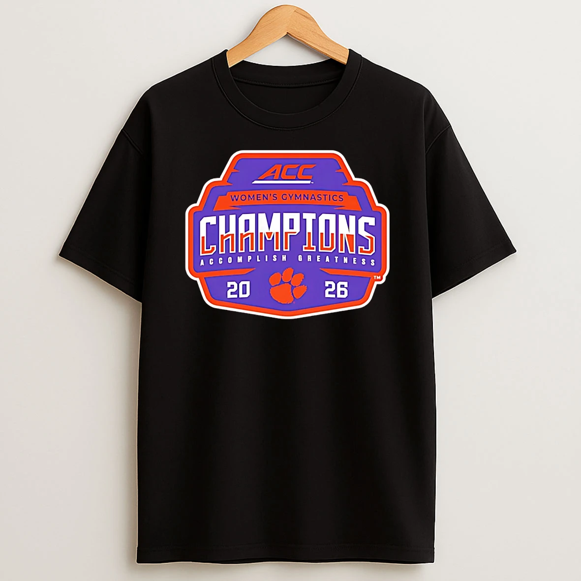 Clemson Tigers 2026 Acc Womens Gymnastics Champions Locker Room T Shirt