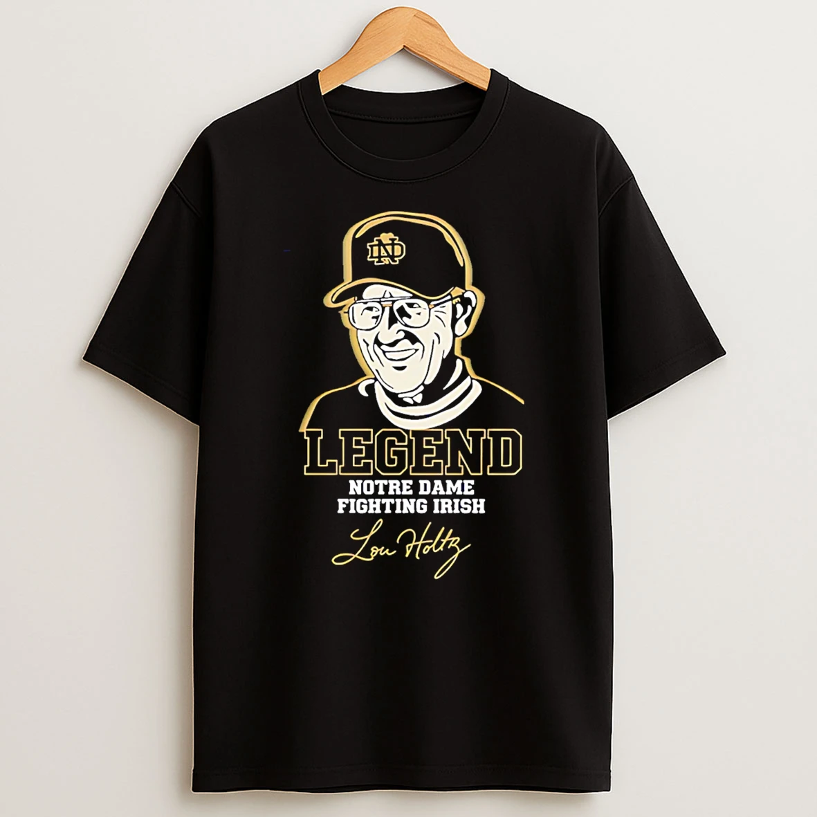 Coach Lou Holtz Notre Dame Fighting Irish Legend Signature T Shirt