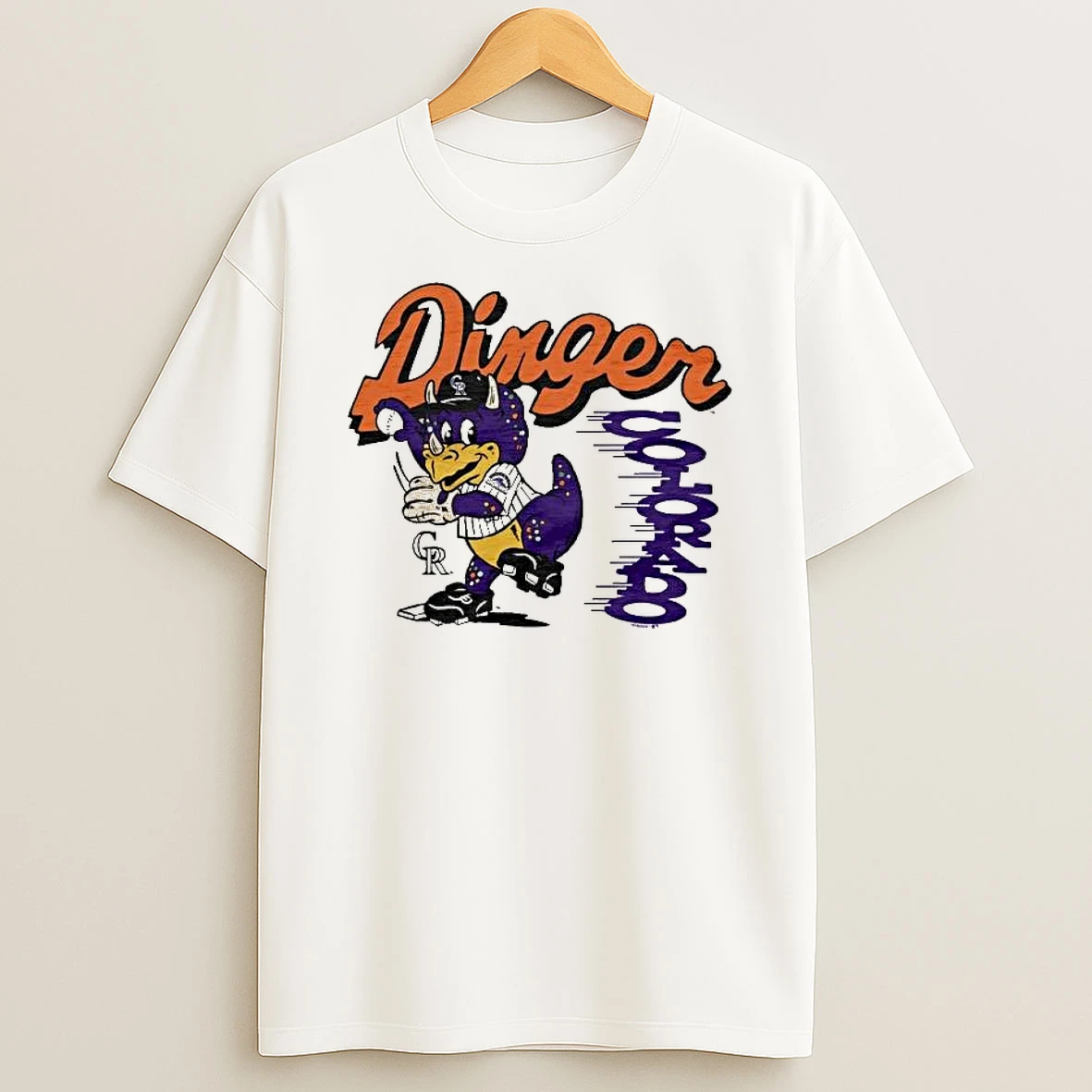 Colorado Rockies Baseball Mascot Dinger Pitcher T Shirt