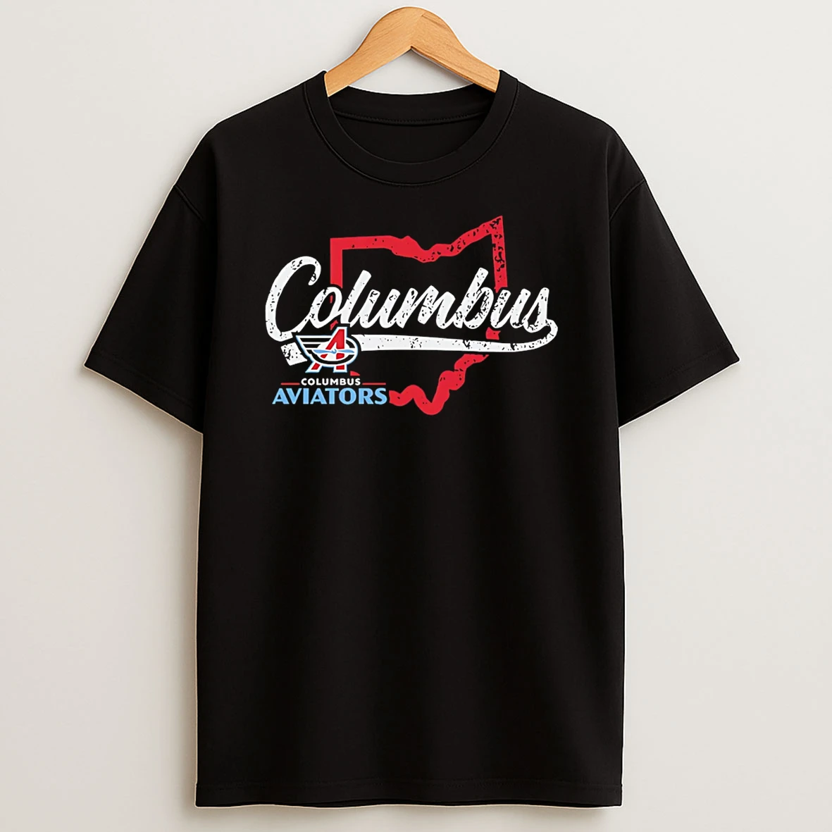 Columbus Aviators State Map Logo 26 T Shirt