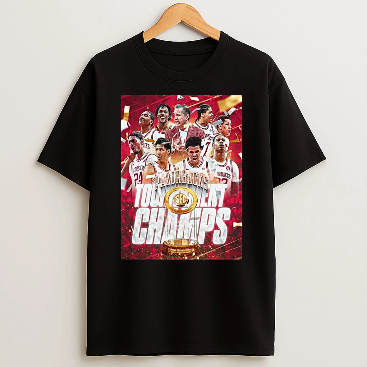 Congrats Arkansas Razorbacks Champions Mens Basketball Sec Tournament 2026 T Shirt