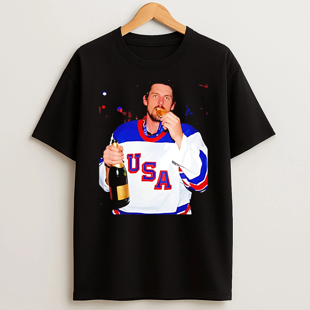 Connor Hellebuyck Usa Hockey Champion Gold 2026 T Shirt