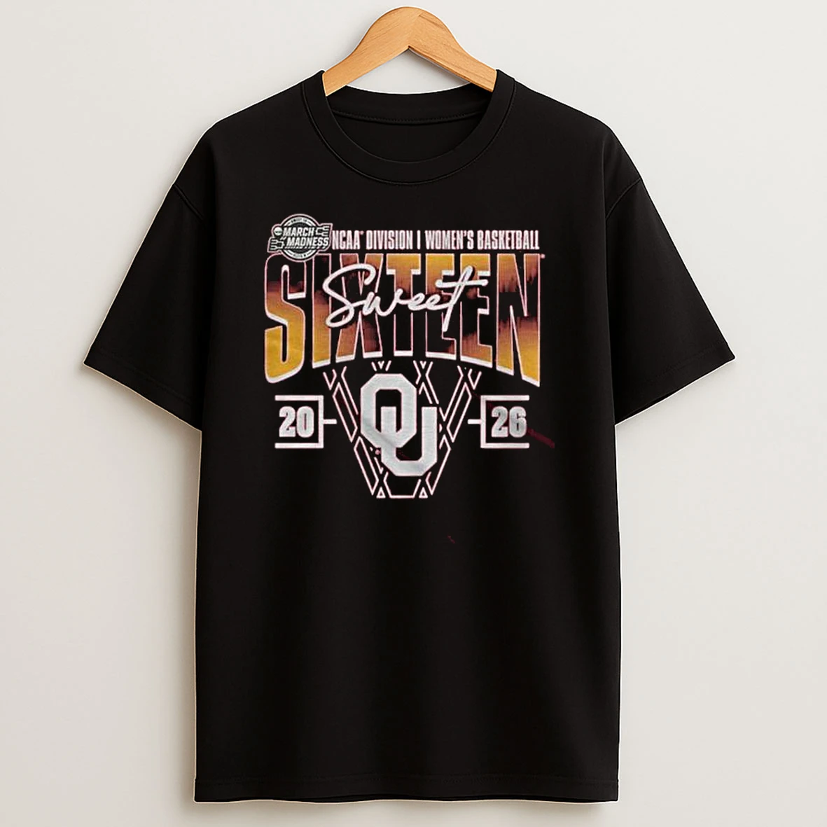 Crimson Oklahoma Sooners Womens Basketball 2026 Ncaa March Madness Sweet 16 T Shirt