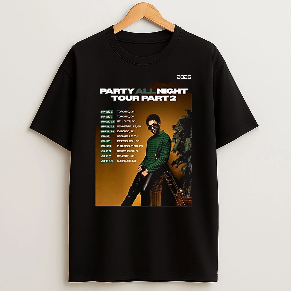 Cuscampbell The Party All Night Tour 2026 T Shirt