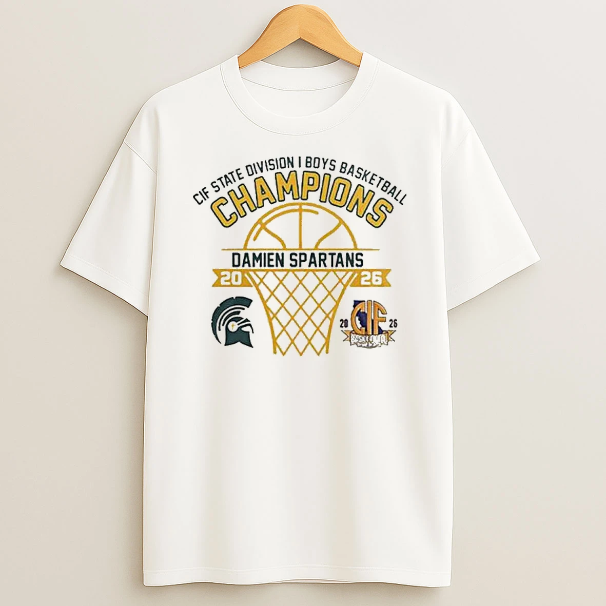 Damien Spartans 2026 Cif State Division I Boys Basketball Champions T Shirt