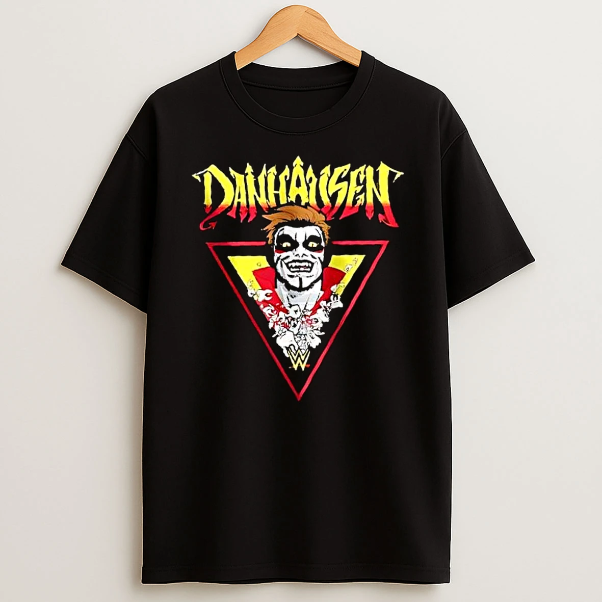 Danhausen Wrestling Demon Face Logo Red Triangle T Shirt