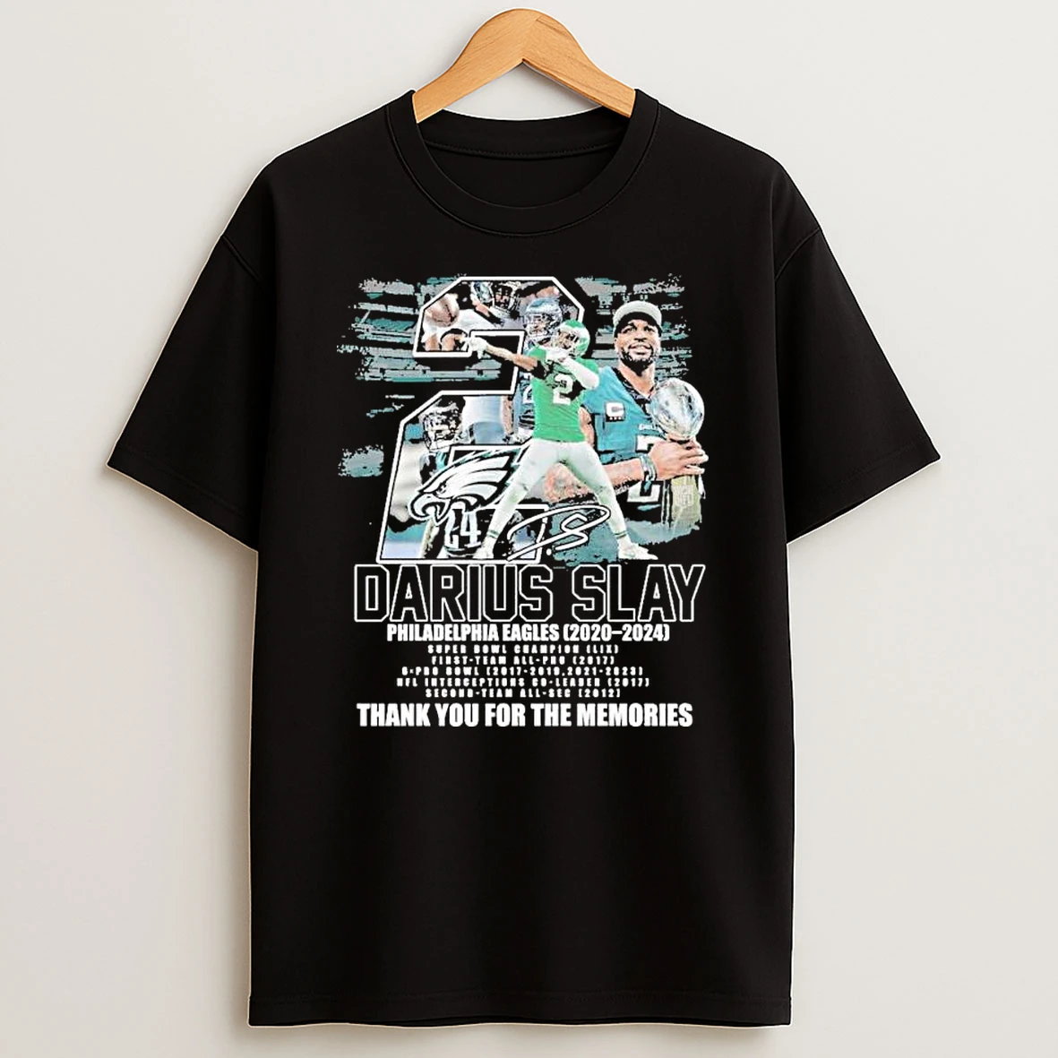 Darius Slay Philadelphia Eagles 2020 2024 Thank You For The Memories Signature T Shirt