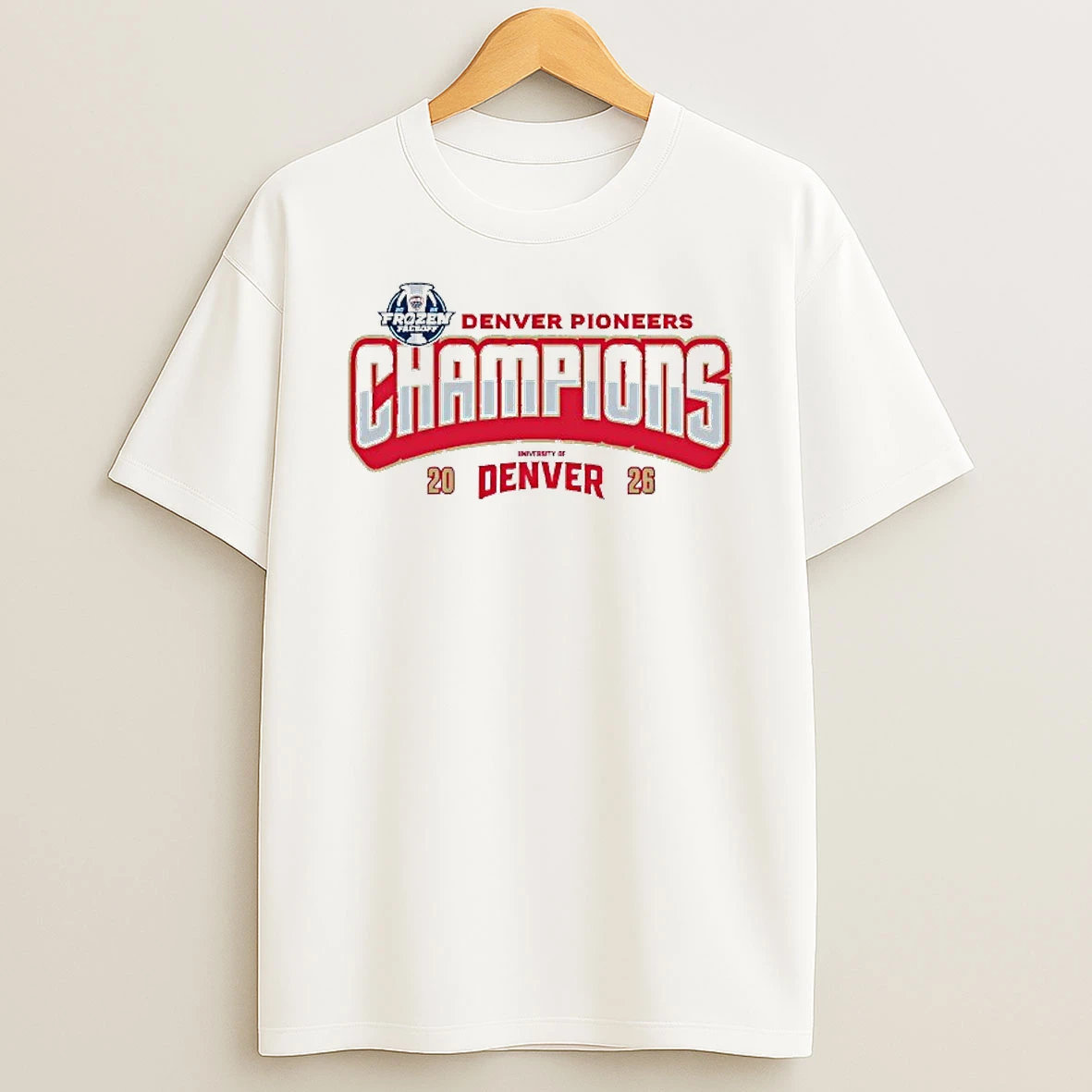 Denver Pioneers 2026 Frozen Faceoff Champions T Shirt