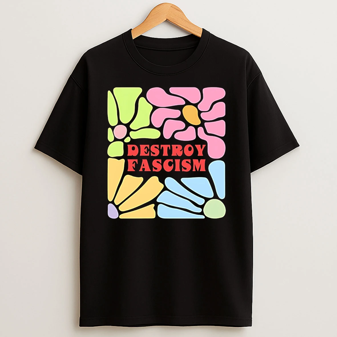 Destroy Fascism Flower T Shirt