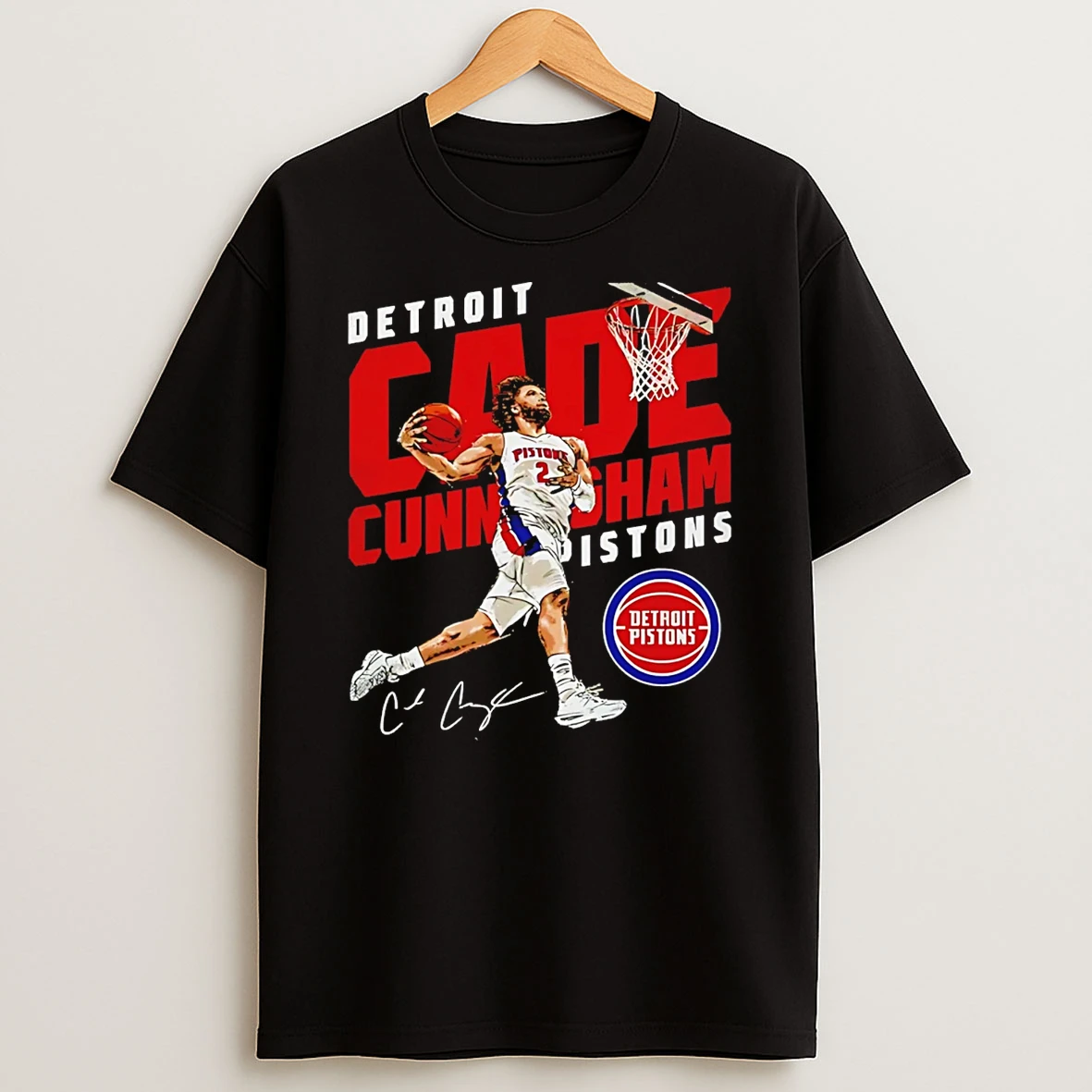 Detroit Pistons Cade Cunningham Windmill Signature T Shirt