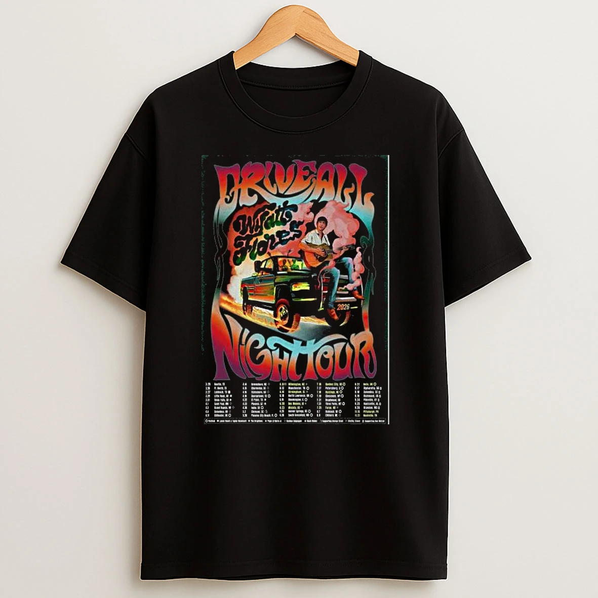 Drive All Night Wyatt Flores Tour 2026 T Shirt