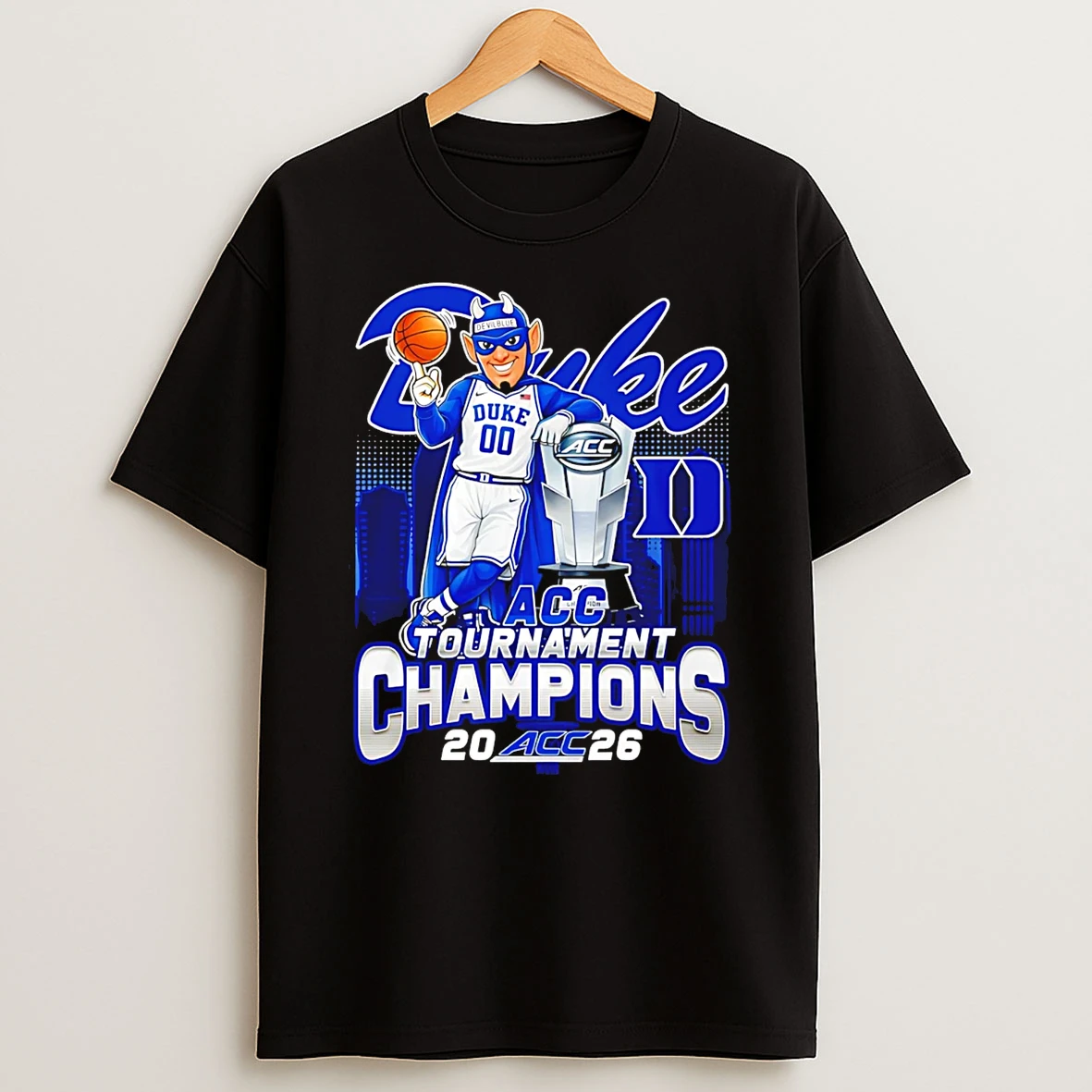Duke Blue Devils 2026 Acc Tournament Champions 2026 Mascot T Shirt