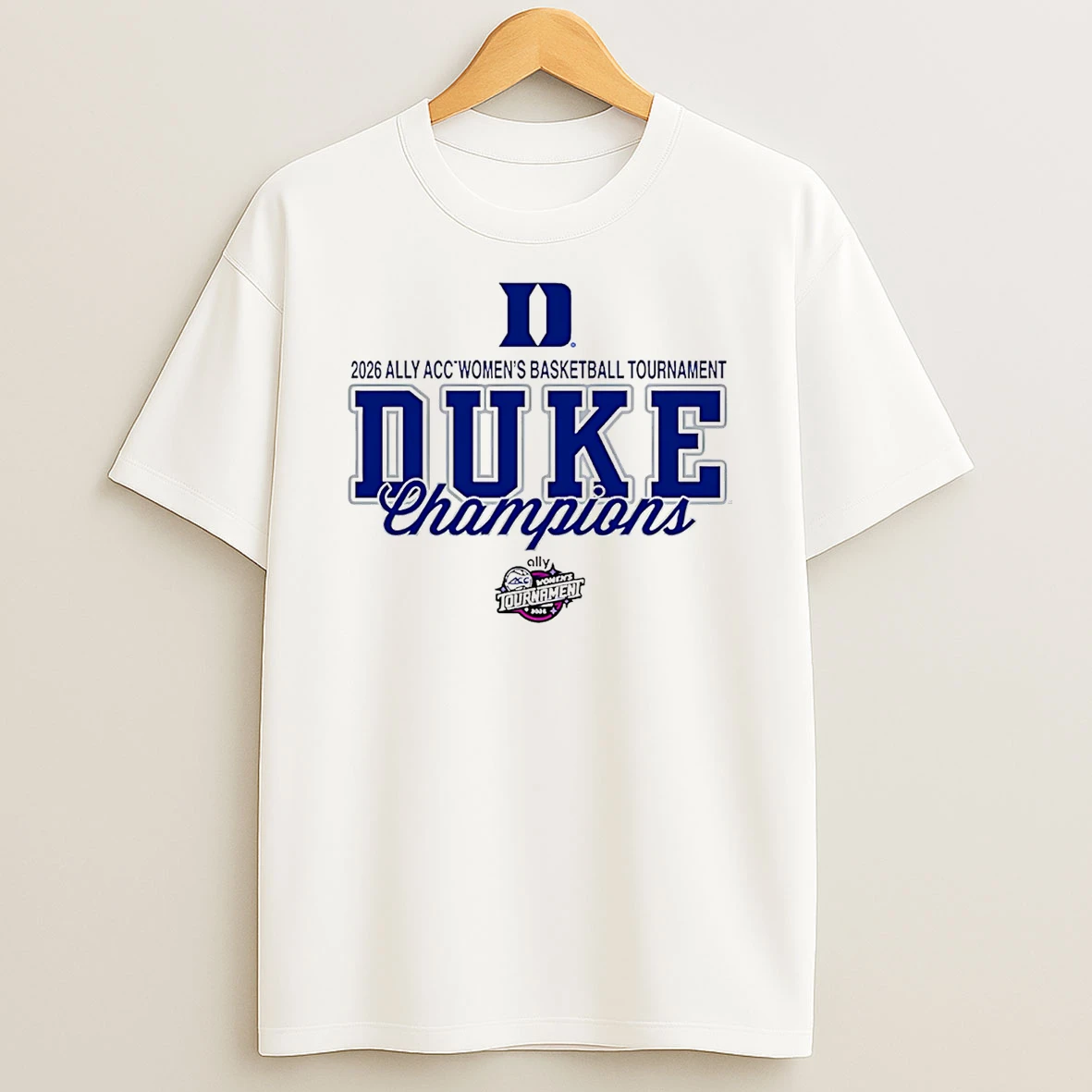 Duke Blue Devils 2026 Ally Acc Womens Basketball Tournament Champions Classic T Shirt