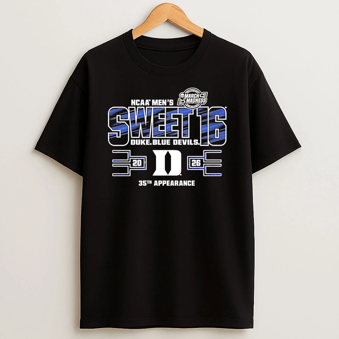 Duke Blue Devils Blue 2026 Ncaa March Madness Sweet 16 Bound 35th Appearance T Shirt