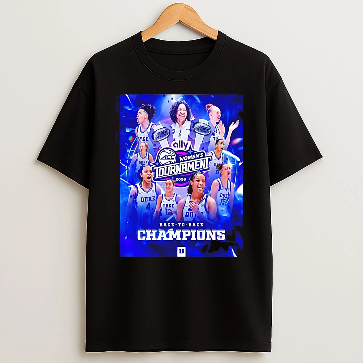 Duke Blue Devils Womens Basketball Back To Back 2026 Acc Womens Tournament Champions T Shirt