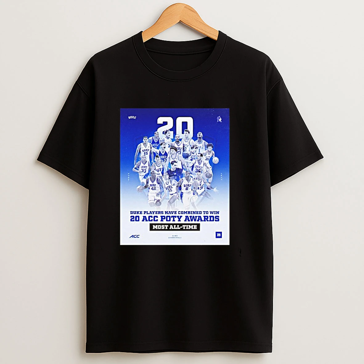 Duke Blue Devils Mens Basketball 20 Acc Poty Awards Most All Time Player Graphic T Shirt