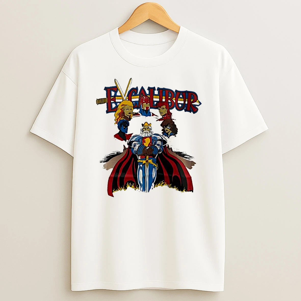 Excalibur Marvel Comics Superhero Group King Arthur Sword T Shirt