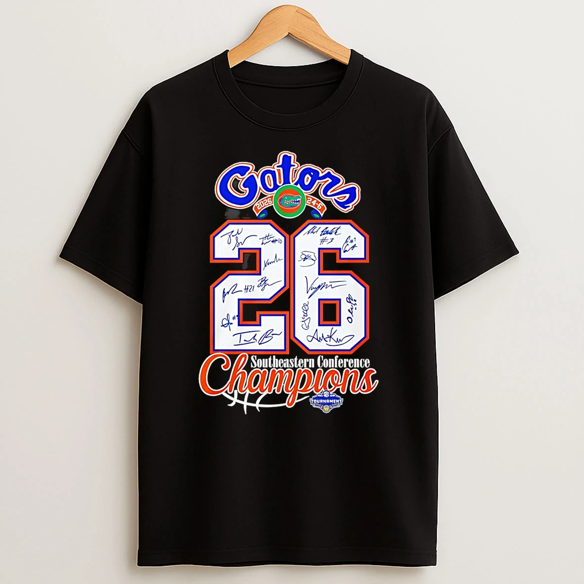 Florida Gatos 2026 Southeastern Conference Champions 24 6 Signatures T Shirt