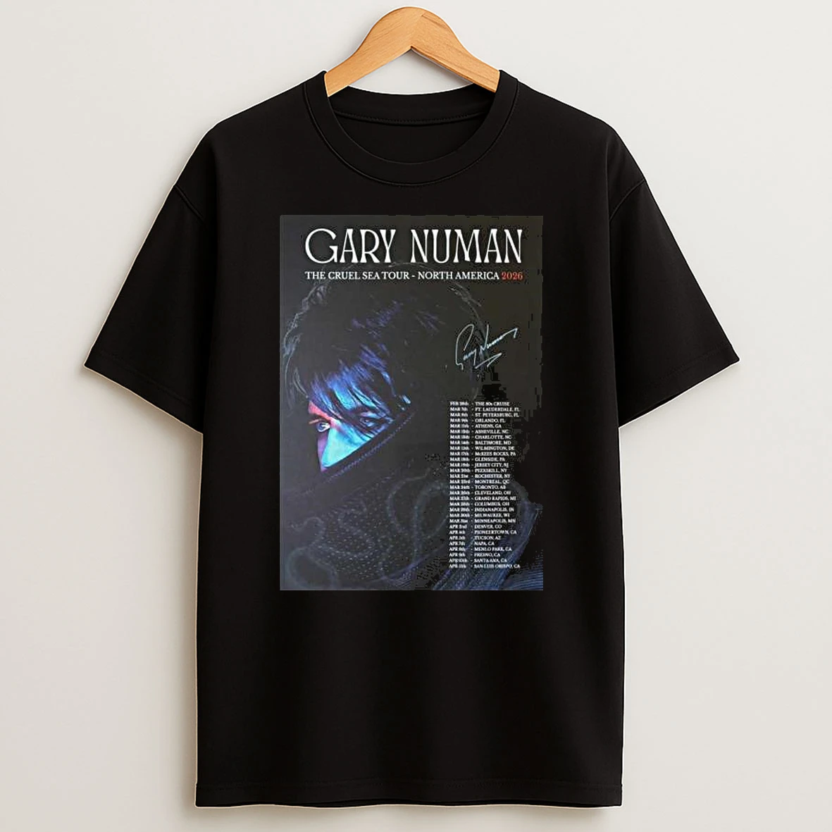 Gary Numan Signed 2026 Tour The Cruel Sea T Shirt