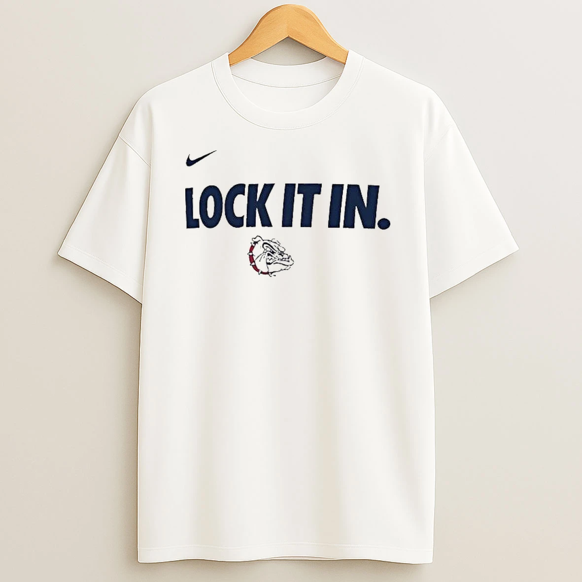 Gonzaga Bulldogs Lock It In 2026 On Court Bench T Shirt