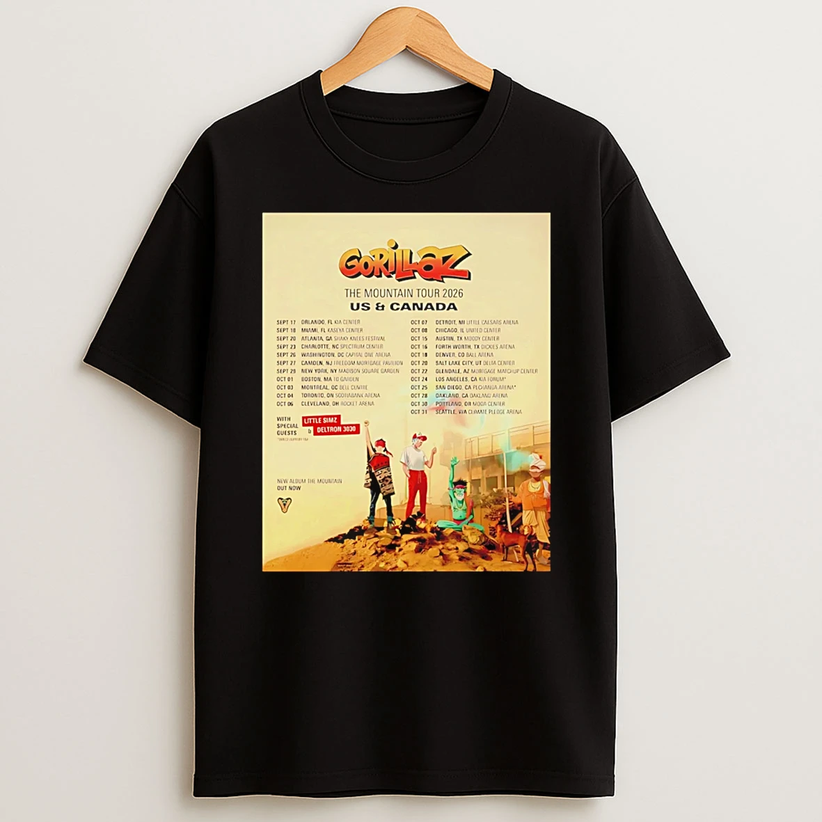 Gorillaz The Mountain Tour 2026 T Shirt