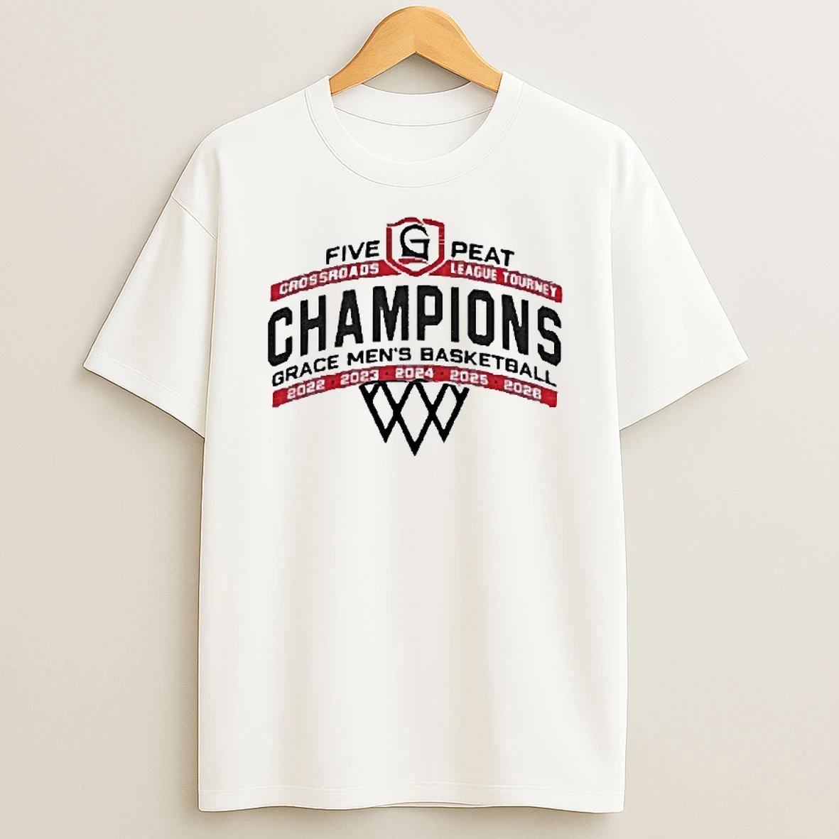 Grace College Lancers Mens Basketball Thi Peat Champions T Shirt